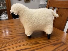 Vintage Ewe Sheep Lamb Stuffed  Primitive Decor 12” Black Face/Feet/Ears picture