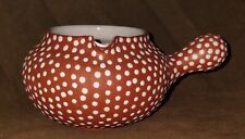 Vintage Zeuthen Pottery Polka Dot Bud Small Server Terracotta Made in Denmark picture