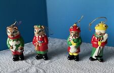 VTG 1982 Lynns Kin Of Cannon Falls Hollow Bears & Raccoons Ornament Lot picture