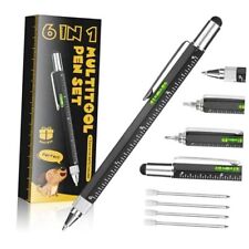 Novelty Gifts 6 in 1 Pens for Men, Multi Tools Pen EDC Unique Gadget as Black picture
