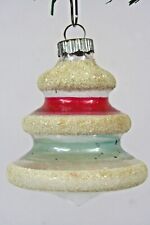 VTG WWII era Unsilvered Glass XMAS TREE Mica Christmas Ornament Shiny Brite picture