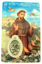 Laminated Saint Francis of Assisi Holy Prayer Card with Medal, 3 1/4 Inch picture