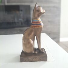 Top Collection #1160 Egyptian Cat Bastet Statue Hand Painted Cold Bronze picture