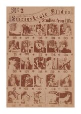 25 ANTIQUE NUDE STUDIES Catalog sheet c.1900 Stereoscopic picture