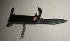 Wenger Delemont Switzerland Buck Stainless Pocket Opener Black Multi Knife picture