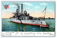 1906 USS Jowa Steamship View Boston Massachusetts MA Cancel Postcard picture