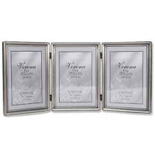 Antique Pewter 5x7 Hinged Triple Picture Frame - Bead Border Design picture
