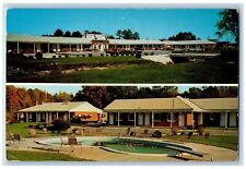 Raleigh NC Postcard Milner Fairfield Motor Court Dual View c1960's Vintage picture