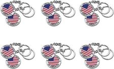 12 Pack US United States Keychain NYC Metal Key Ring Star Stripe U Flag Souvenir picture