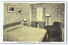 c1920's Bishop's Se Rancho Motor Lodge Bed Room Salt Lake City Utah UT Postcard picture