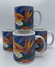 Vintage Hilo Hattie Bird of Paradise Coffee Mug 1999 Hawaii Souvenir- Set Of 4 picture