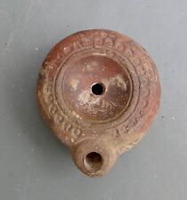 Very nice small pottery Roman oil lamp with a decor, Egypt, Roman period. picture