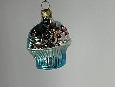 Vintage Colom BIA Cup Cake Glass Christmas Ornament picture