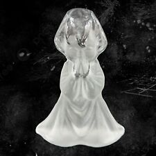 Viking Glass Praying Girl Angel Figurine Bookend Sculpture Religious Paperweight picture