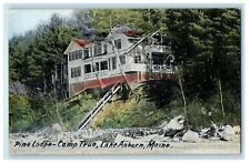 c1910 Pine Lodge Camp True Lake Auburn Maine ME Handcolored Unposted Postcard picture
