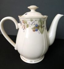 Vintage Epoch Ceramic Summer Hill Teapot with Blackberries, Blooms Leaves 1980's picture