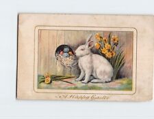 Postcard A Happy Easter A Rabbit with Easter Eggs picture