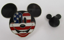 Disney Patriotic Pin Mickey Mouse Stars Stripes Icon Face American USA Flag picture