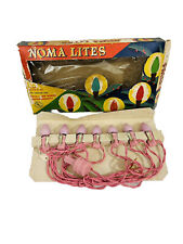 Vintage Noma Pink Christmas Lights String Of 7 Westinghouse C7 C-7 Bulbs NOS picture