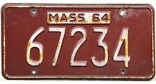 *BARGAIN BIN*  1964 Massachusetts RESERVE SERIES NUMBER License Plate #67234 picture