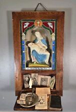 Vintage Catholic Sick Call Last Rites Altar Box Viaticum Holy Mother Mary Christ picture