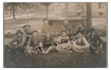 RPPC Construction Crew Burly Guys with Wagon Labor Vintage Real Photo Postcard picture