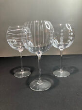 Cheers by Mikasa - Set of Three Multi-Motif Crystal Balloon Wine Glasses picture