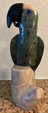 Beautiful Vintage Hand Carved Brazilian Alabaster Parrot 7”H x 3.5”W x 2.5”D picture