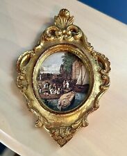 Vintage Italian Florentine Carved Gilt Wood Frame Scenic Picture Florentia picture
