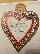 RARE 1940’s Vintage Valentine Card COMPLETE PAPER DOLL with CLOTHES  Unsigned picture