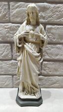 X Large Antique statue Jesus Sacred Heart With Stand Sacramental Blessed Holly picture