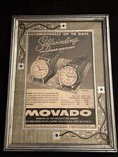 Vintage Movado Advertising 1952 Calendomatic Calendoplan Watches Ad Framed picture