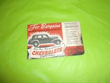 Circa 1936 CHEVROLET RECONDITIONED FOR BARGAINS ORIGINAL  DEALER POST CARD picture