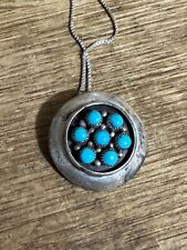 vintage navajo pendant/brooch pin sterling silver necklace picture