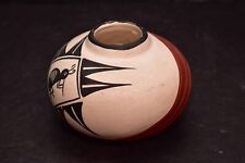 ATQ Acoma Native American Indian Pottery Polychrome Jug Pictorial Vase VTG 5.75