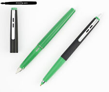 Vintage ERO SET Fountain F-nib and Ballpoint Pen in Green-Black with Case picture