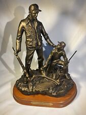 Bronze Hunters Figurine On Wood “Generations” picture