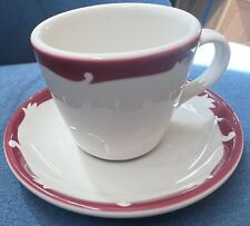 Syracuse China USA Restaurant Ware Cup 3 1/4”D and Saucer 5 5/8”D Airbrushed Rim picture