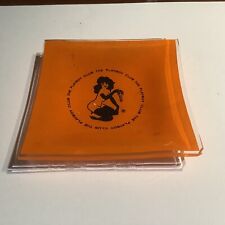 Vintage Playboy Club Orange Glass Ashtray picture