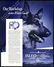 1940 German Shepherd watchdog photo GM Inland laboratory vintage print ad picture