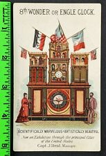 Vintage 1880s Engle Clock Man Woman Flag Exhibition Trade Card Hazleton PA picture