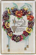 Postcard I Adore My Valentine H. Wessler Embossed picture