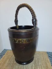 Antique MAITLAND SMITH RARE LEATHER WRAPPED FIRE BUCKET picture