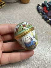 Vintage Halcyon Days Humpty Dumpty Egg Trinket Box As Is picture
