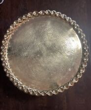 Vintage Solid Brass Etched Tray / Table Top Scalloped Rim 24” Gatco wall hanging picture