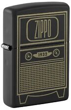 Zippo Vintage TV Design Black Matte Pocket Lighter 48619-104173 picture