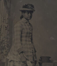 QUARTER PLATE TINTYPE OF WELL-DRESSED AFRICAN-AMERICAN WOMAN picture