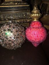 Set of 2 Victorian Beaded sequins Ornaments picture