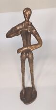 VTG Sculpture Brass Bronze  Man Singing 10-1/2