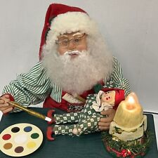 VTG 18” Santa Workshop Holiday Creations 1994 Animated Lighted Music Christmas picture